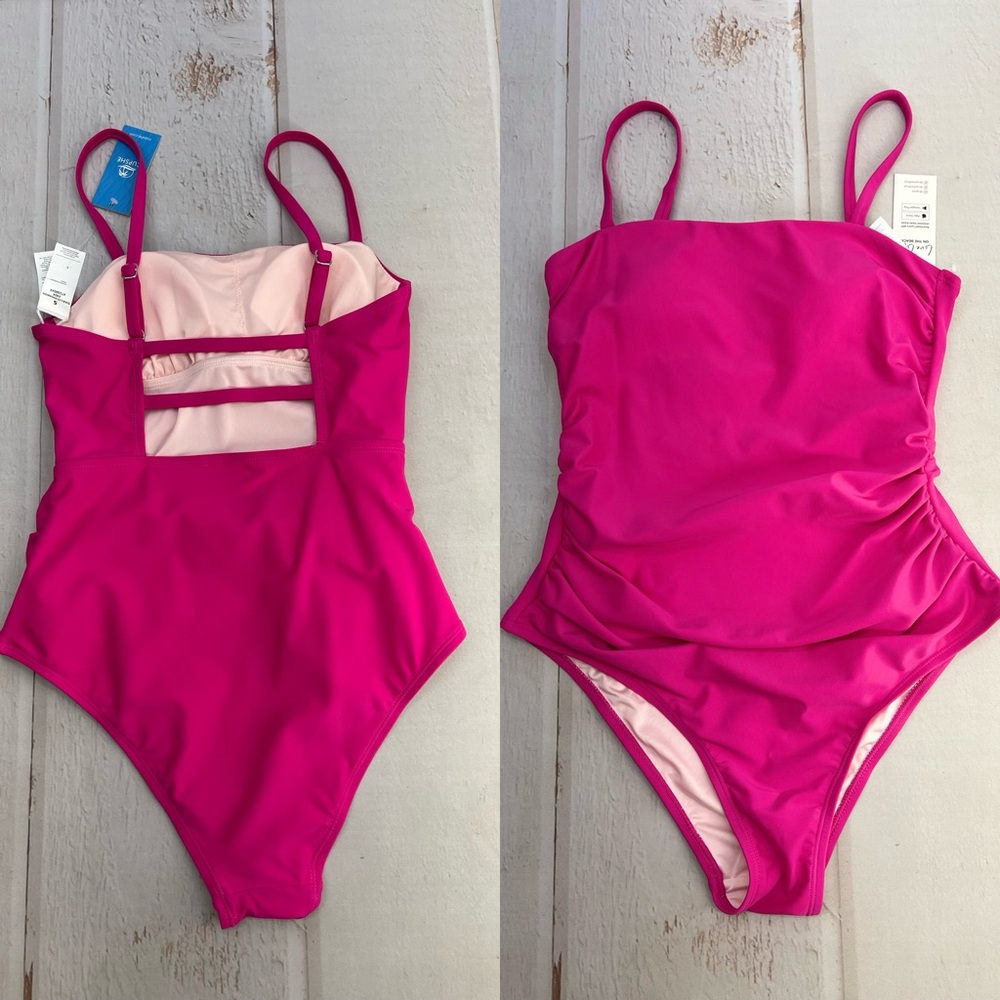 NWT Women's Shirred‎ Strappy Cutout One Piece Swimsuit SIZE SMALL - Picture 15 of 15